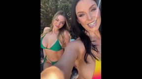 Göttlich Blanco y Mia, White-titente Spitzenszenen in Schwimmbad, POV (Translates to: Divine Angela White and Mia, Top-shelf Titty Pool Scene, POV)