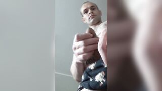 Showcasing off fit bod, pecs hair, uncircumcised fuck-stick