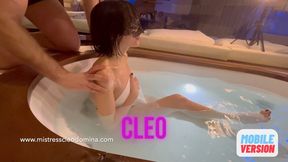 Cleo Domina - I relax in the tub, you slave massage my back- MOBILE VERSION