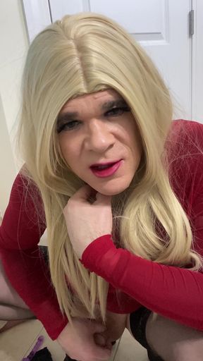 Shemale Amateur Stands up and Shows off Talking Dirty and Showing off Clit Cock and Ass