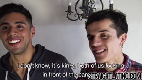 Straight Latino dude takes a massive schlong for some payment