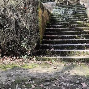 JoanaLoveTs walking in the park and masturbating showing legs and white tennis shoes