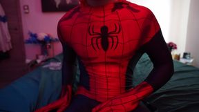 Snauwflake in Spiderman Costume Jerks His Big and Cums
