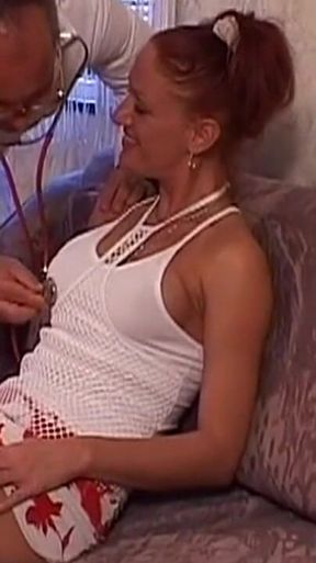 Redhead MILF Spreads Wide for Doctor's Intimate Exam