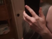 trans man jerks off in bathroom (quiet)