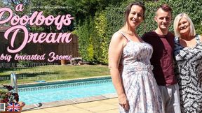 ”Eva Jayne & Lacey Starr are two titty cougars that love to share the poolboy”