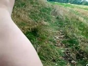 Naked in a field