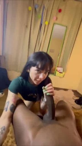 Green-Eyed Latina Bounces On Black Dick