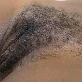 Beautiful short-haired black pussy creampied