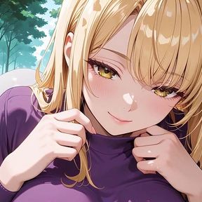 Purple Lingerie Brunette Forest Doggy - Overflow After She Smiled?