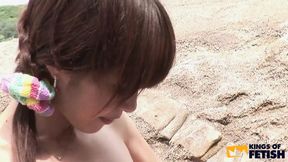 Chinese Beauty Enjoyed Deep Throating and Cumming on Rocky Surfaces