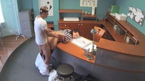 Doctor empties his sack to ease sexy patients pain in her back