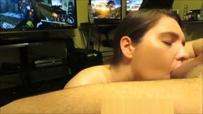 Does your gf do this? Sucking his balls while he plays cod :) - selena22