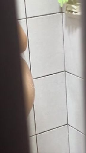 Caught jerking off spying stepsister on the shower