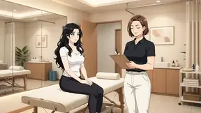 Therapist guides a sensual session of physical therapy