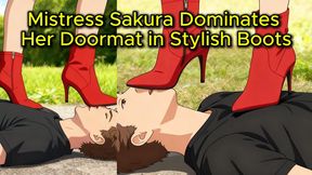 Mistress Sakura Grinds Your Face Under Elegant High Heel Boots | Femdom Animation