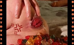 Gay Gummy Bear Anal Stuffing Prolapse Deep Gape