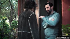 Female hobo impregnated with used condom and confronts guy