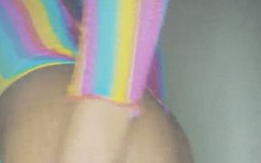 Shuga Avry Exposes Her Beautiful Pussy with a Sexy Strip Tease in Front of the Camera and Plays with Her Clit in Fishnets