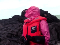 Amateur redhead masturbates then gives a blowjob