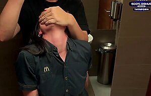 Eva soda, risky public sex in the toilet  fucked a mcdonald's worker because of spilled soda!, eva