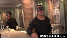 MaskXXX.com - Muscular stud's abs tease and solo big dick tugging
