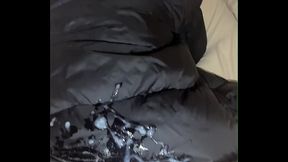 Female Ejaculation as she Gets Cum on The North Face Puffy Jacket