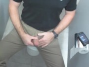 Jerking-off in the office toilet stall