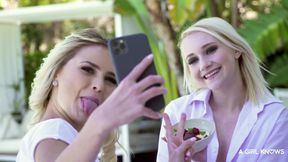 European Beauties Entwine in a Kitchen Sapphic Dance