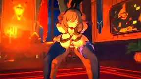 Green-Haired Seductress Takes Glory Hole Delight in Spicy Hentai Play