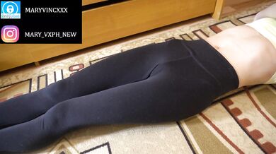 workout of sexy girl in leggings