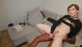 black shirts and bbc for femboy booty hole