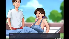 Hot Bitch Jerks His Dick Out in the Sun