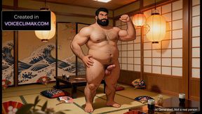 Bara Animation - Bear Takeshi in Japanese clothes - Yaoi JOI Erotic audio for Men