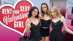 Horny Girls Kallie Taylor, Kimora Quin &amp; Kiana Kumani Share One Fat Cock For Valentine&#039;s Day - BFFS