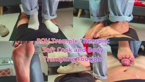 POV Trample Therapie: Soft Cock and Body Trampling Footjob - socks, barefoot, shoes! - Bellafussara