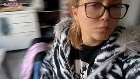 Nerdy Girl goes to the air BnB toilet