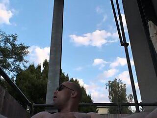 Wixxing on the balcony
