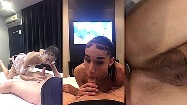 Ninfetinha trans sendo fodida + consolo