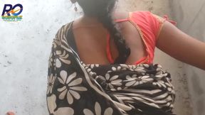 Desi village madam was fucked in doggy style, if there was a chance in school, she lifted her saree and sucked the penis, Hindi