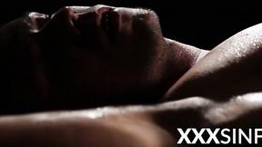 ”Erotic love making in darkness with  horny couple”