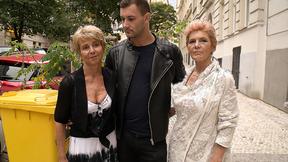 ”Two mature stepsisters share one guy with a hard meat”