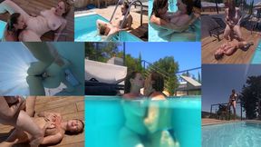 Underwater Lesbian Strap on SEX