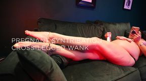 Pregnant Syntribation Cross-legged Wank