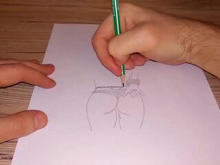 Drawing a beutiful female butt