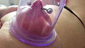 pumping suck hard my pierced nipples
