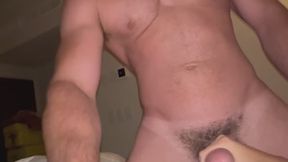 Facial cumshot from a masked stud