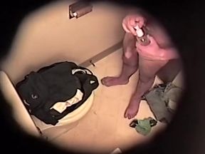 Security guard masturbating in bathroom