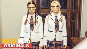 Newbie co-eds crave uncensored cock&#x1F32D; in 'FAKEhub' amateur XXX debut