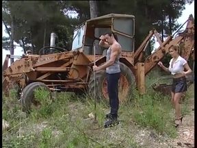 Blonde Bombshell Sucks Cock and Gets Fingered Outdoors